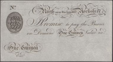 Reeth, Near Richmond Yorkshire, for Charles Lonsdale, unissued 1 Guinea, ND (18-), no signat...