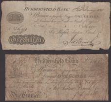 Huddersfield Bank, for Seaton, Brook & Co., 1 Guinea, 1 July 1809, serial number A171, signa...