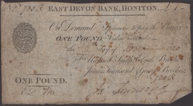 East Devon Bank, Honiton, for Richard Smith, Elijah Brooke, James Townsend & George Brooke,...