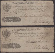 Pontefract Bank, for Perfect, Seaton & Co., 1 Guinea, 1 March 1808, serial number illegible,...