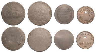 LONDON, Covent Garden, Theatre Royal, First Theatre, uniface copper, first gally. 1762, 36mm...