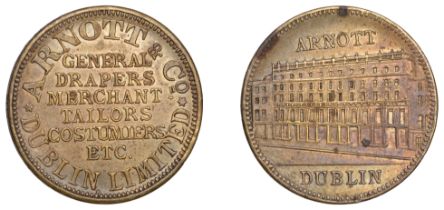 Miscellaneous Tokens and Checks, Co DUBLIN, Dublin, Arnott & Co, struck by DÃ¼nkelsbÃ¼hler, NÃ¼...