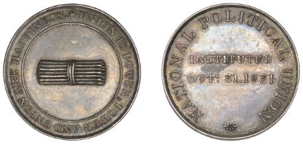 LONDON, Charing Cross, National Political Union, 1831, silver, bundle of sticks, union is po...