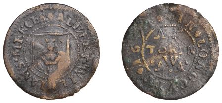Longcot, Albert Williams, Halfpenny, 1671, 1.32g/6h (N 94; BW. 44). Fair, rare; the only iss...