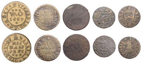 17th Century Tokens, KENT, Rochester, Alice Cobham, Farthings, 1651 (2), 0.83g/6h (N 2701; B...