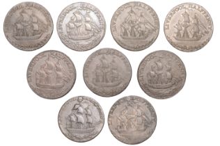 LANCASHIRE, Liverpool, Thomas Clarke, Halfpence, 1791 (4), 12.33g/6h (DH 64), 12.46g/6h (DH...