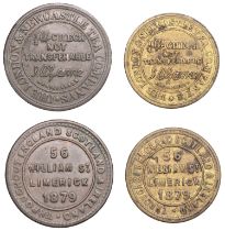 Miscellaneous Tokens and Checks, Co LIMERICK, Limerick, London & Newcastle Tea Co, 1879, bra...