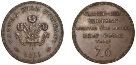 MONMOUTHSHIRE, Varteg, Knight & Co [Varteg Hill Ironworks], copper Seven Shillings or Third-...