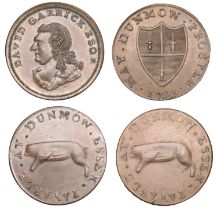 ESSEX, Dunmow, Skidmore's Halfpenny, 12.13g/6h (DH 11b); Spence's mule Halfpenny, flitch of...