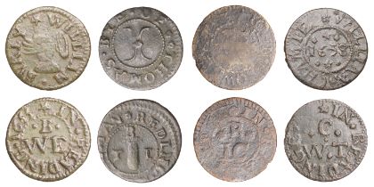 Reading, John Browne, Farthing, 0.65g/12h (N â€“; BW. 71); William Burly, Farthing, 1655, 1.22...