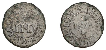 17th Century Tokens, LANCASHIRE, Westhoughton, H.D.M. at dasey hillocke, Farthing, 1652, 1.0...