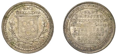 LEICESTERSHIRE, County series, 'Morgan's' Shilling, arms, rev. legend, edge grained, 3.90g/1...