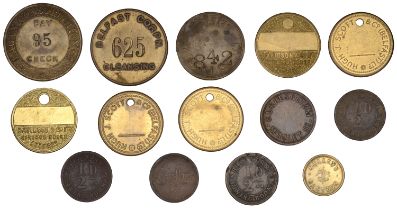 Miscellaneous Tokens and Checks, Co ANTRIM, Belfast, Belfast Corporation, uniface brass, Cle...