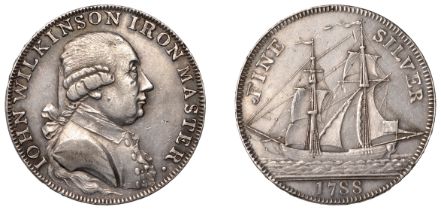 SHROPSHIRE, Willey and Snedshill, John Wilkinson, Three Shillings and Sixpence, 1788, in sil...