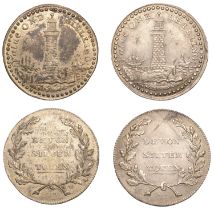 DEVON, County series, 'Morgan's' Shillings (2), Eddystone lighthouse, revs. legend in wreath...