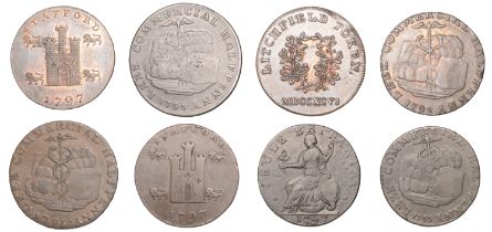 STAFFORDSHIRE, Leek, Phillips & Ford, Kempson's Halfpence, 1793 (4), 10.81g/12h (DH 10), 9.8...