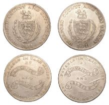 HEREFORDSHIRE, Hereford, Wainwright & Co and Carless & Co, Shillings, 1811 (2), arms, three...