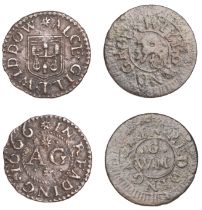 Reading, Will Gand, Farthing, 1.00g/9h (N 149; BW. 82); Alce Gill, Farthing, 1666, 0.63g/6h...