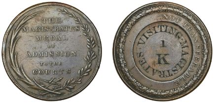 Magistrates Medal of Admission to the Courts, a copper award by Younge & Deakin, legend in w...