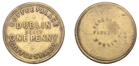 Miscellaneous Tokens and Checks, Co DUBLIN, Dublin, Coffee Palace/Coffee Stands, brass Penny...