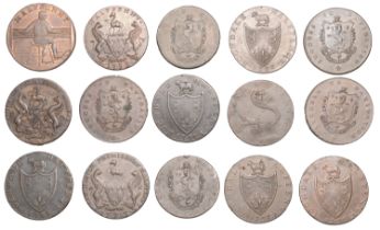 LANCASHIRE, Manchester, John Fielding, Halfpence (8), 1792, 11.65g/6h (DH 127), 1793 (7), 10...