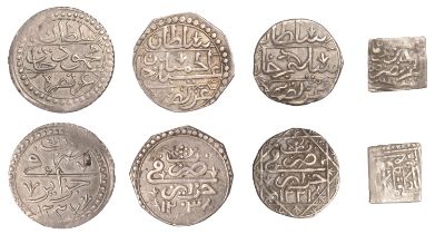 Ottoman, Ahmed III, Nasri, Tunis 1118h, 0.41g/9h (OC 23-075; ICV 3292); Abdul Hamid I, Quart...