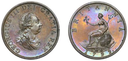 George III (1760-1820), Pre-1816 issues, 1799 (early Soho), proof in copper, by C.H. KÃ¼chler...