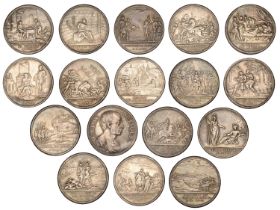 History of the Roman Republic, silver medals (17) by J. Dassier & Sons [struck c. 1748], viz...