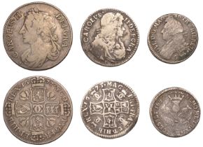 Charles II (1649-1685), First coinage, Half-Merk, 1675, type III, f below bust, i of dei ove...