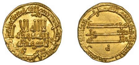 Abbasid, temp. al-Rashid, Dinar, no mint, 193h, heh in lower rev. field, 4.25g/8h (Bernardi...