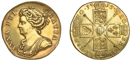 Anne (1702-1714), Two Guineas, 1713 (EGC 456; S 3569). Polished, traces of mounting on edge,...