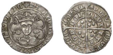 Henry VI (First reign, 1422-1461), Leaf-Trefoil issue, Groat, class A, London, mm. crosses I...