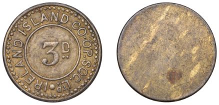 Bermuda, Ireland Island, Co-operative Society Ltd, uniface brass Threepence, 29mm, 5.26g (Ly...