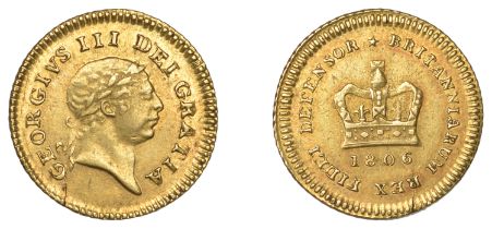 George III (1760-1820), Pre-1816 issues, Third-Guinea, 1806, second bust (EGC 876; S 3740)....