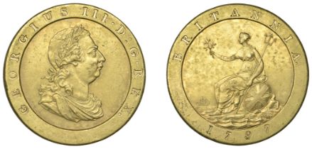 George III (1760-1820), Pre-1816 issues, 1797 (early Soho), pattern in gilt-copper, by C.H....