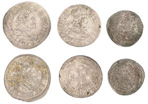 Austria, Ferdinand II, 3 Kreuzer, 1628, Graz (KM 626); Archduke Ferdinand Charles, 3 Kreuzer...