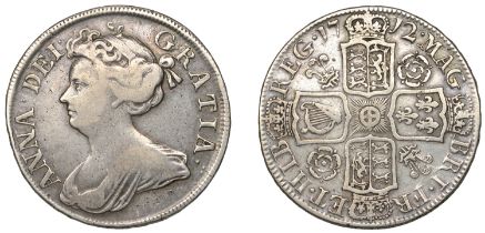 Anne (1702-1714), Halfcrown, 1712, roses and plumes, edge undecimo (ESC 1374; S 3607). Clean...