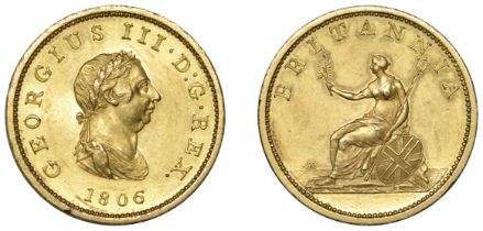 George III (1760-1820), Pre-1816 issues, 1806 (late Soho), proof in gilt-copper, by C.H. KÃ¼c...