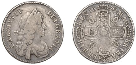Charles II (1660-1685), Halfcrown, 1670, third bust, edge vicesimo secvndo (ESC 453; S 3365)...