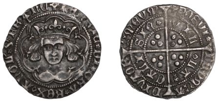 Henry VI (First reign, 1422-1461), Rosette-Mascle issue, Groat, Calais, mm. crosses II/V, ma...