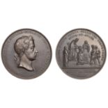 LOMBARDY-VENETIA, Coronation of Ferdinand I in Milan, 1838, a bronze medal by L. Manfredini,...