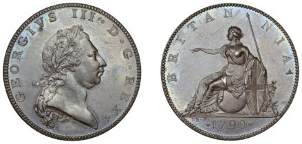 George III (1760-1820), Pre-1816 issues, 1790 (early Soho), pattern in bronzed copper, by J....