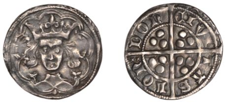 Henry VI (First reign, 1422-1461), Leaf-Mascle/Leaf-Trefoil mule, Groat, London, small leaf...