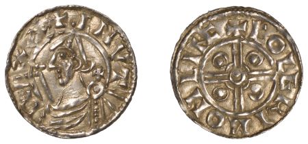Cnut (1016-1035), Penny, Pointed Helmet type, Lincoln, Kolgrimr, colgrim on linc, cross in o...