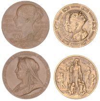 Victoria, Diamond Jubilee, 1897, a bronze medal by G.W. de Saulles, 56mm (BHM 3506); George...