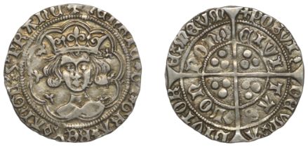 Henry VI (First reign, 1422-1461), Rosette-Mascle/Pinecone-Mascle mule, Groat, London, mm. c...