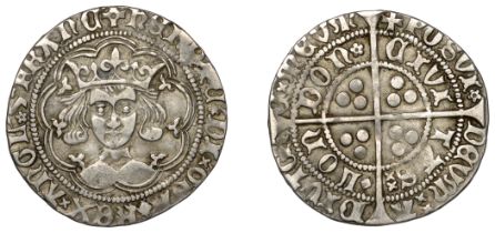 Henry VI (First reign, 1422-1461), Rosette-Mascle issue, Groat, London, mm. crosses II/V, ro...