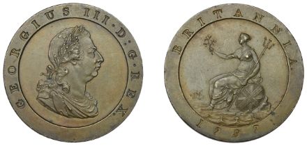 George III (1760-1820), Pre-1816 issues, 1797 (early Soho), pattern in copper, by C.H. KÃ¼chl...