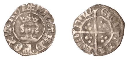 Richard II (1377-1399), First period, Halfpenny, type II, London, nothing on breast, double...