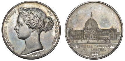 International Exhibition, London, 1862, a white metal medal by A. Bovy for Massonnet, laurea...